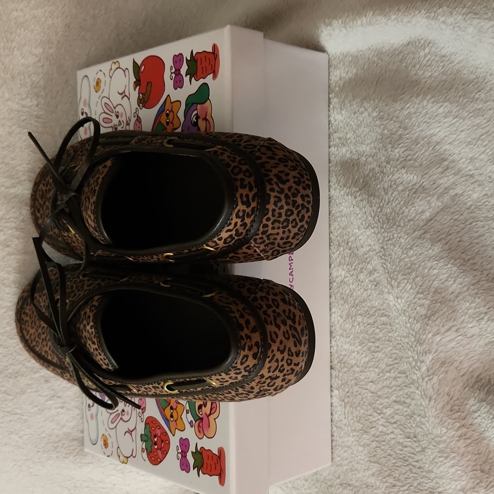 Nib Jeffrey Campbell Cheetah Print Boat Shoe Sz9 Women - Picture 3 of 7